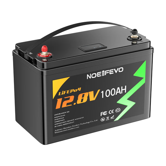 NOEIFEVO N100 12V 100AH Batteria al litio ferro fosfato LiFePO4 con 100A BMS