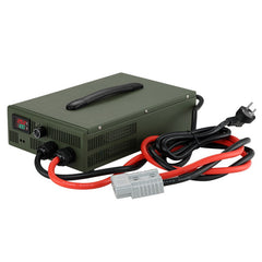 NOEIFEVO 24V 10A-100A Lithium LiFePO4 batterioplader, ladespænding 29,2V, LCD display, strøm justerbar, blæser