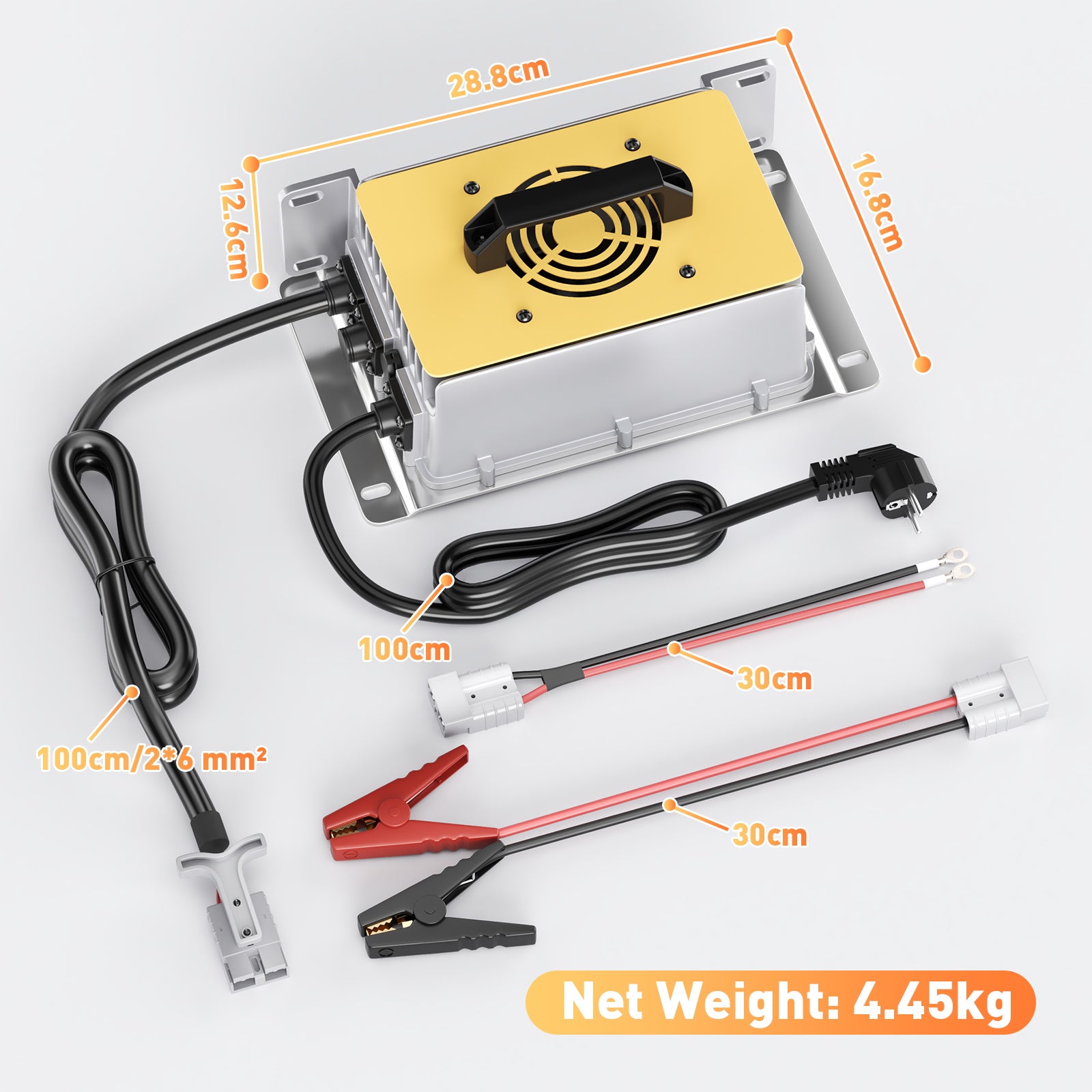 NOEIFEVO 51,2V 48V 16S Lithium LiFePO4-batteriladdare, 58,4V 35A laddare för solbatterier, golfbilsbatterier, båtbatterier, vattentät, 0V BMS-aktiverad