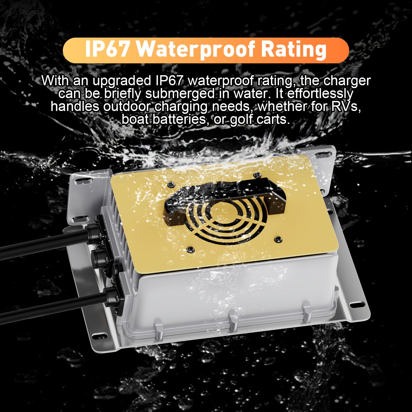 NOEIFEVO 58.4V 30A LiFePO4 Cargador de batería para 51.2V(48V) 16S LiFePO4 Batería, Impermeable, 0V BMS Habilitado