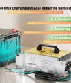 NOEIFEVO 51,2V 48V 16S Lithium LiFePO4-batteriladdare, 58,4V 35A laddare för solbatterier, golfbilsbatterier, båtbatterier, vattentät, 0V BMS-aktiverad