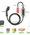 NOEIFEVO F095-3 Cavo di ricarica EV tipo 2 a CEE16A per veicoli elettrici, wallbox 11KW corrente regolabile da 6A a 16A, 3m/5m/10m
​