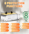 NOEIFEVO 51,2V 48V 16S Lithium LiFePO4-batteriladdare, 58,4V 35A laddare för solbatterier, golfbilsbatterier, båtbatterier, vattentät, 0V BMS-aktiverad