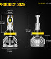 NOEIFEVO Lâmpada de Farol para Carro H11, 30.000 Lúmens, 130W, 6500K Branco, IP68 à Prova d'Água, 100.000 Horas de Vida Útil, Feixe Baixo e Alto