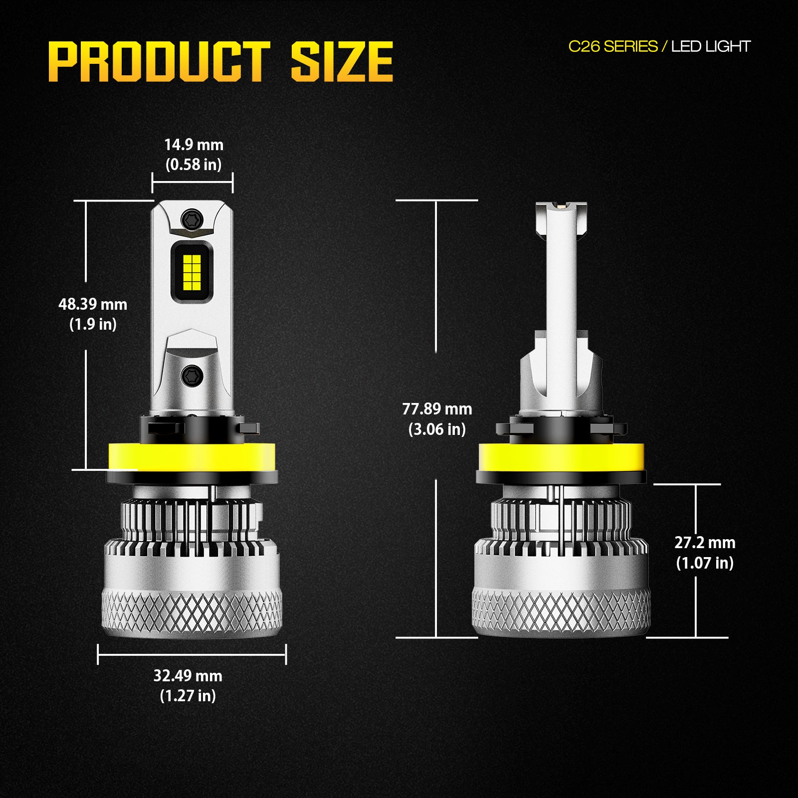 NOEIFEVO H11 Auto Scheinwerferlampe, 40.000 Lumen, 200W, 6500K Bílá, IP68 Vodotěsná, 100.000 hodin životnosti, potkávací a dálkové světlo