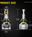 NOEIFEVO 9005 9006 9012 Auto Forlygter, 30.000 Lumen, 130W, 6500K Hvid, IP68 Vandtæt, 100.000 Timer Levetid, Nærlys og Fjernlys