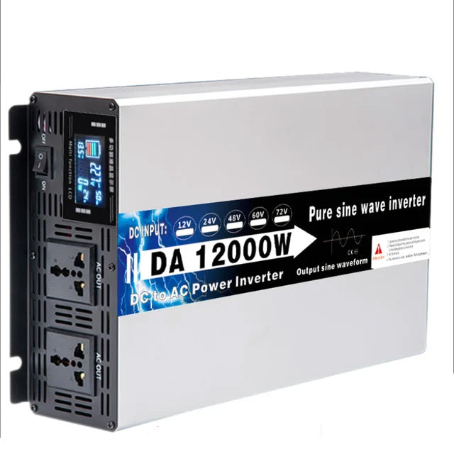 12V 24V 48V 60V 72V čistě sinusový měnič výkonu, 4000W 12000W solární automatický měnič napětí s dálkovým ovládáním