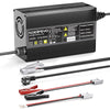 Noeifevo 14.6V 20A LiFePO4 batterioplader til 12V 12.8V LiFePO4 lithiumbatteri, 0V BMS aktivering, automatisk slukning, kabinet i aluminiumlegering