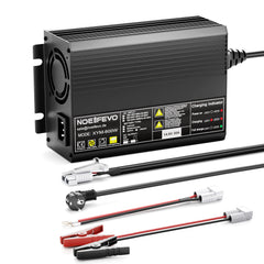 Noeifevo 12V 12,8V 30A Lithium LiFePO4 batteriladdare, laddningsspänning 14,6V, 0V BMS aktivering, automatisk avstängning, aluminiumhus