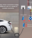 EV nabíjací adaptér, CEE 32A modrá zásuvka na Schuko domáci konektor, pre 7kW 32A EV nabíjače