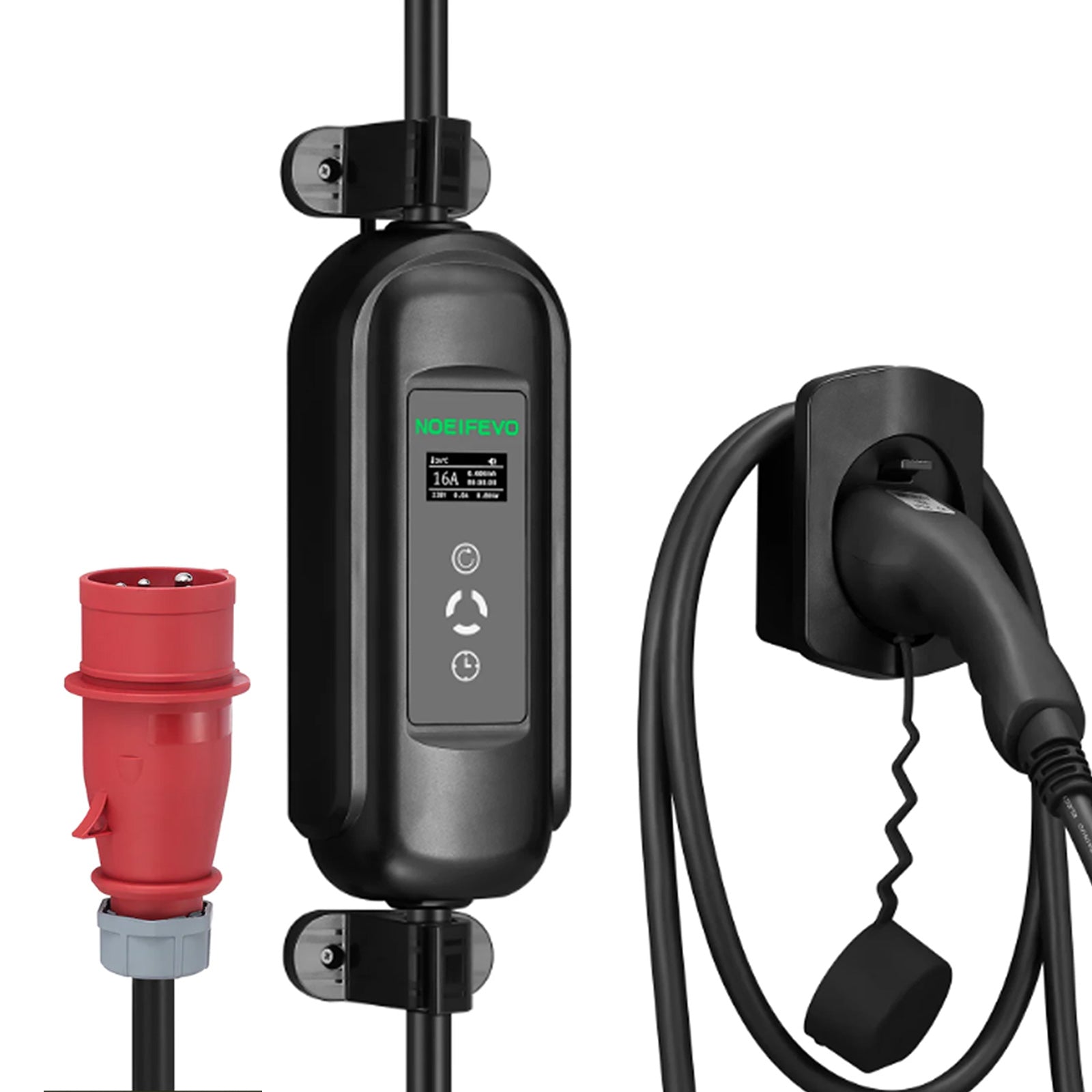 Noeifevo Type2 EV Ladestation Kit, 16A 3 Phase Elektrofahrzeug Ladegerät, CEE 16A Mobile EVSE Wallbox mit 5Meters Kabel