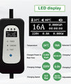 10 מטר סוג נייד סוג 2 3.6kW 16a מטען EV, כבל טעינה ביתי EV עם Schuko