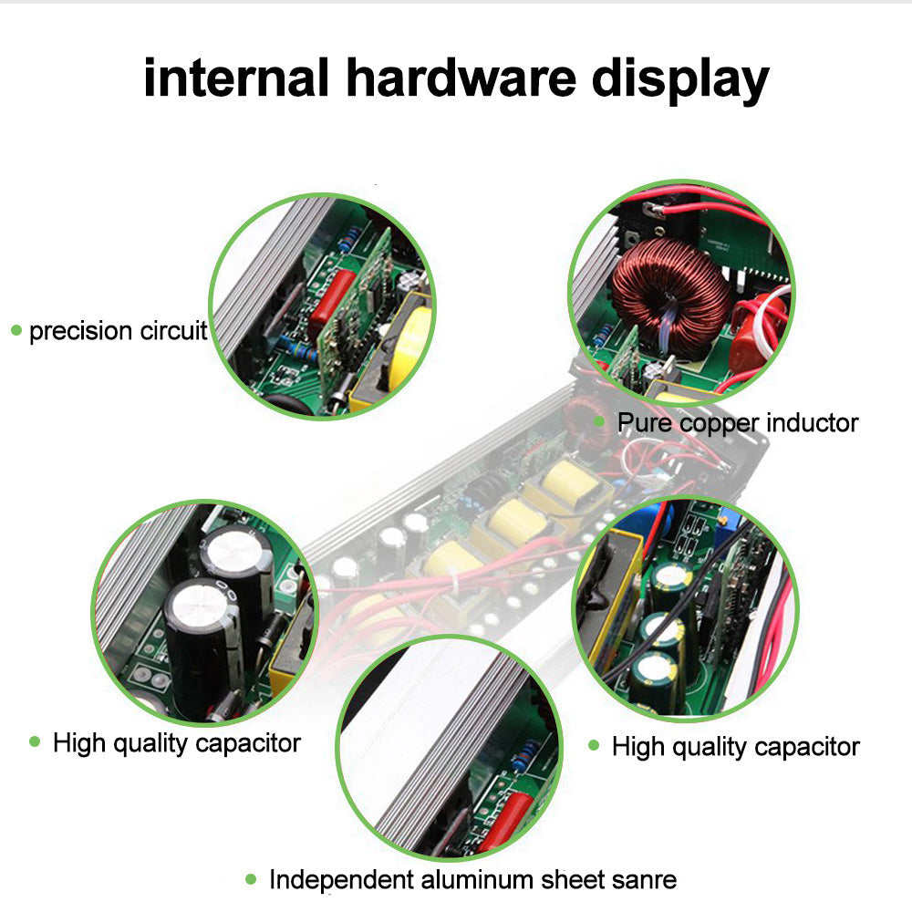 Bærbar 3000W 4000W 5000W 6000W 8000W Pure Sine Wave Inverter DC 24V til AC 110V 220V Spændingsomformer Bil Solar Inverter