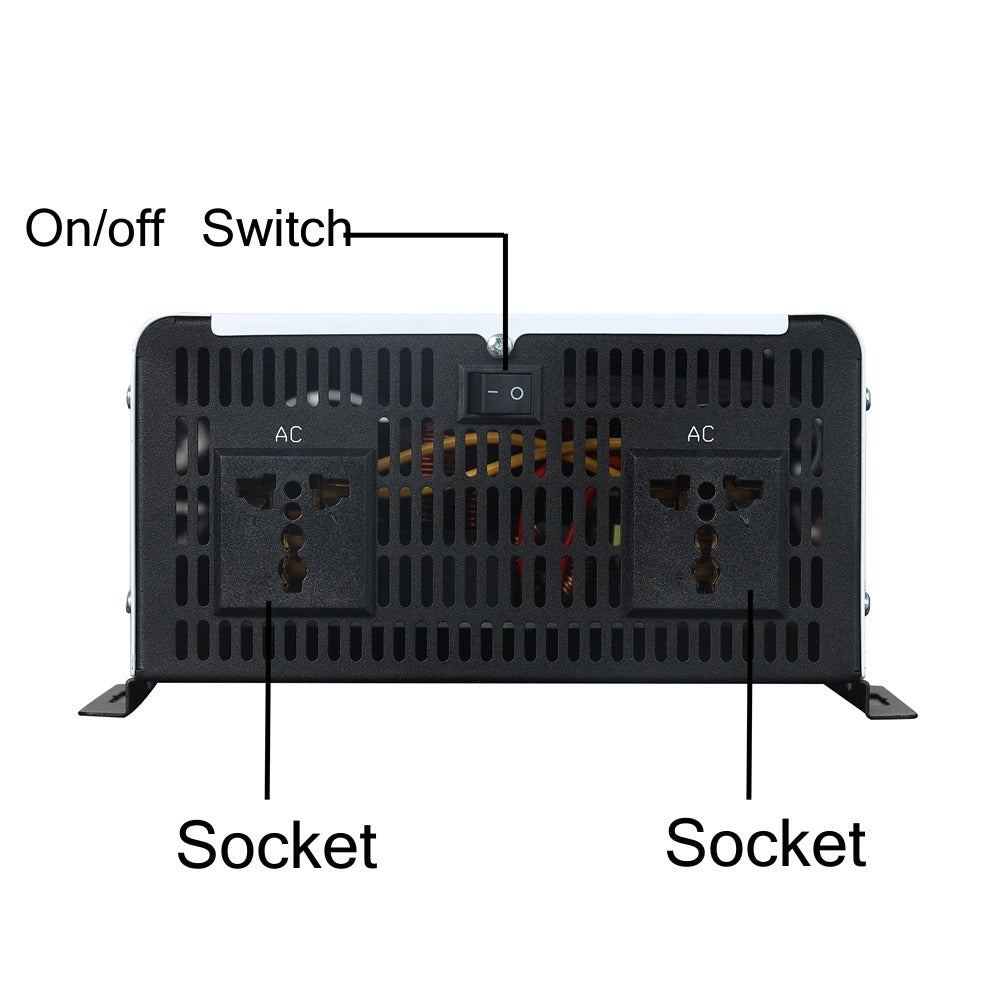 2500W tot 6000 W zuivere sinusomvormer, omvormer 48V tot 230V zuivere sinus met op afstand bedienbare dubbele stopcontactconverter