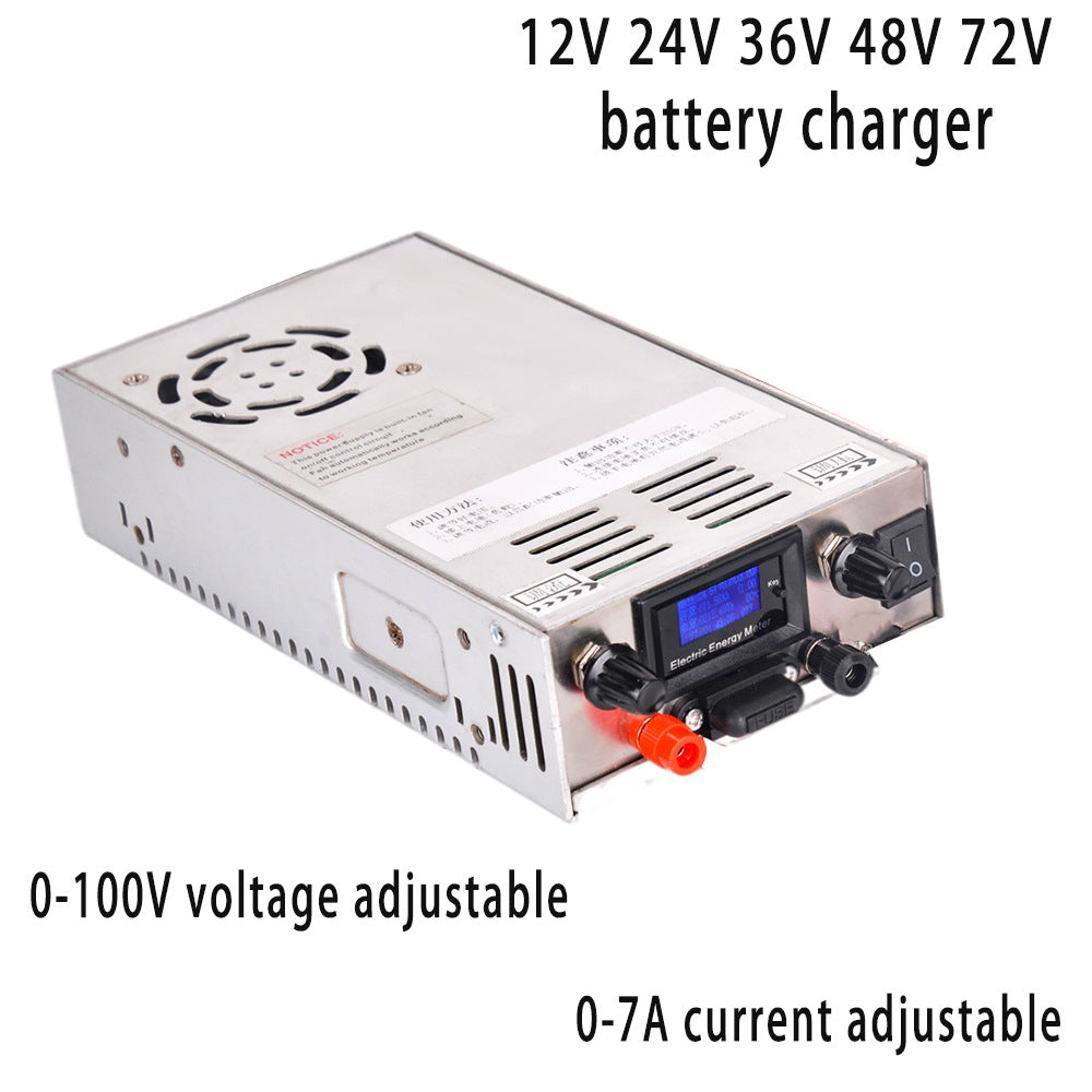 NOEIFEVO Einstellbarer Spannungs und Strombereich 0-100V 1-7A Batterieladegerät , Kompatibel mit 3.7V 6V 12V Lithium, LiFePO4 und Blei-Säure-Batterien