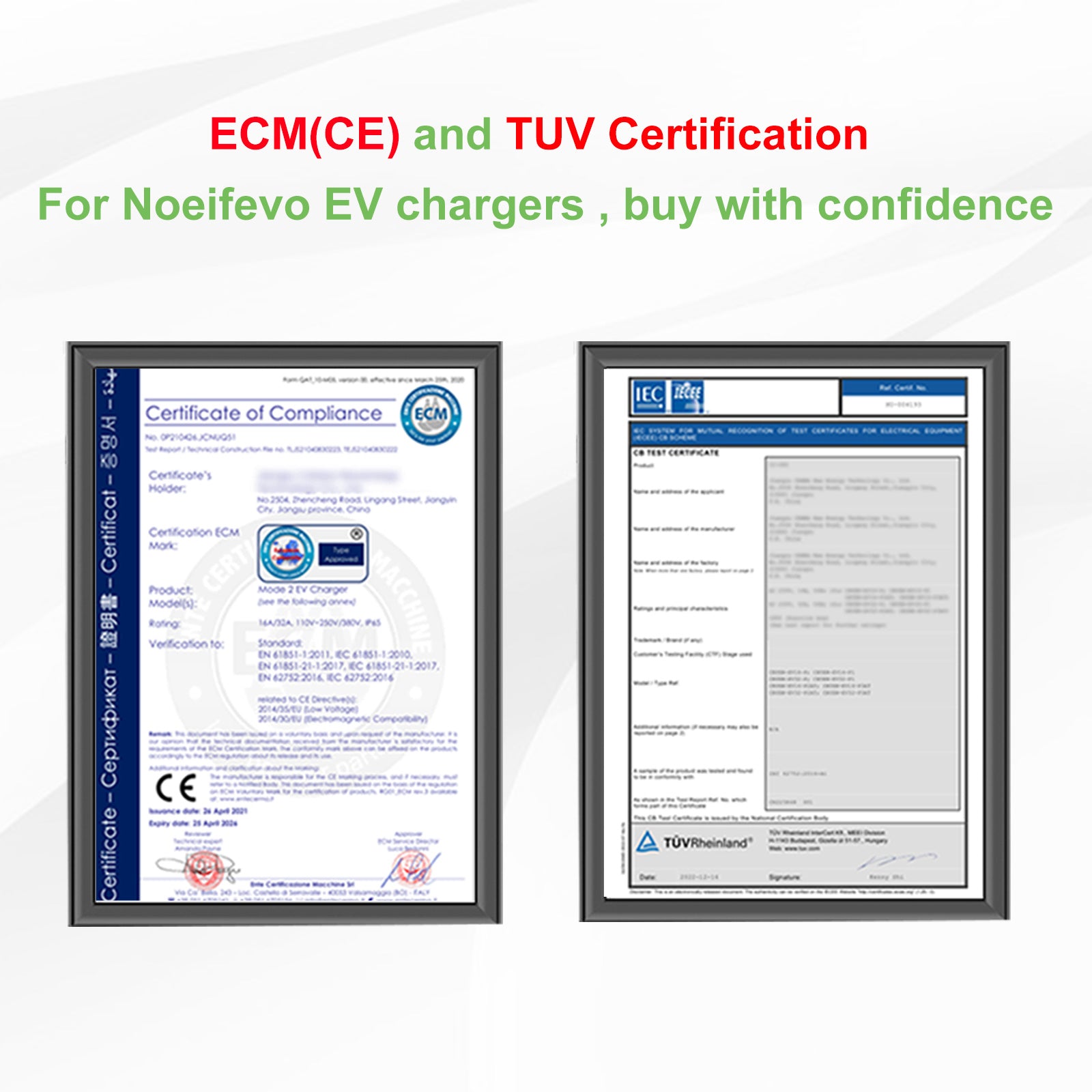 Noeifevo 22KW 32A 3 Phase EV Wallbox, Typ 2 Starkstrom Ladegerät für Elektrofahrzeuge, Komplettset