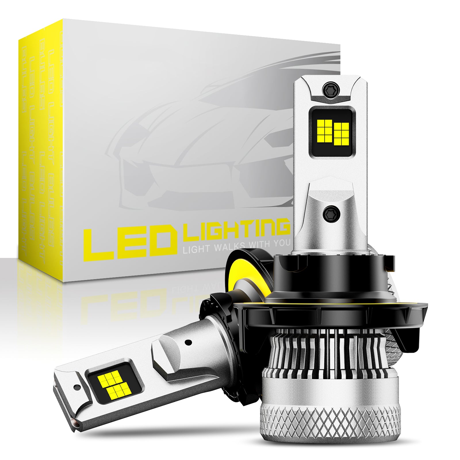 NOEIFEVO H13 Lampada Fari Auto, 40.000 Lumen, 200W, 6500K Bianco, IP68 Impermeabile, 100.000 Ore di Durata, Anabbagliante e Abbagliante