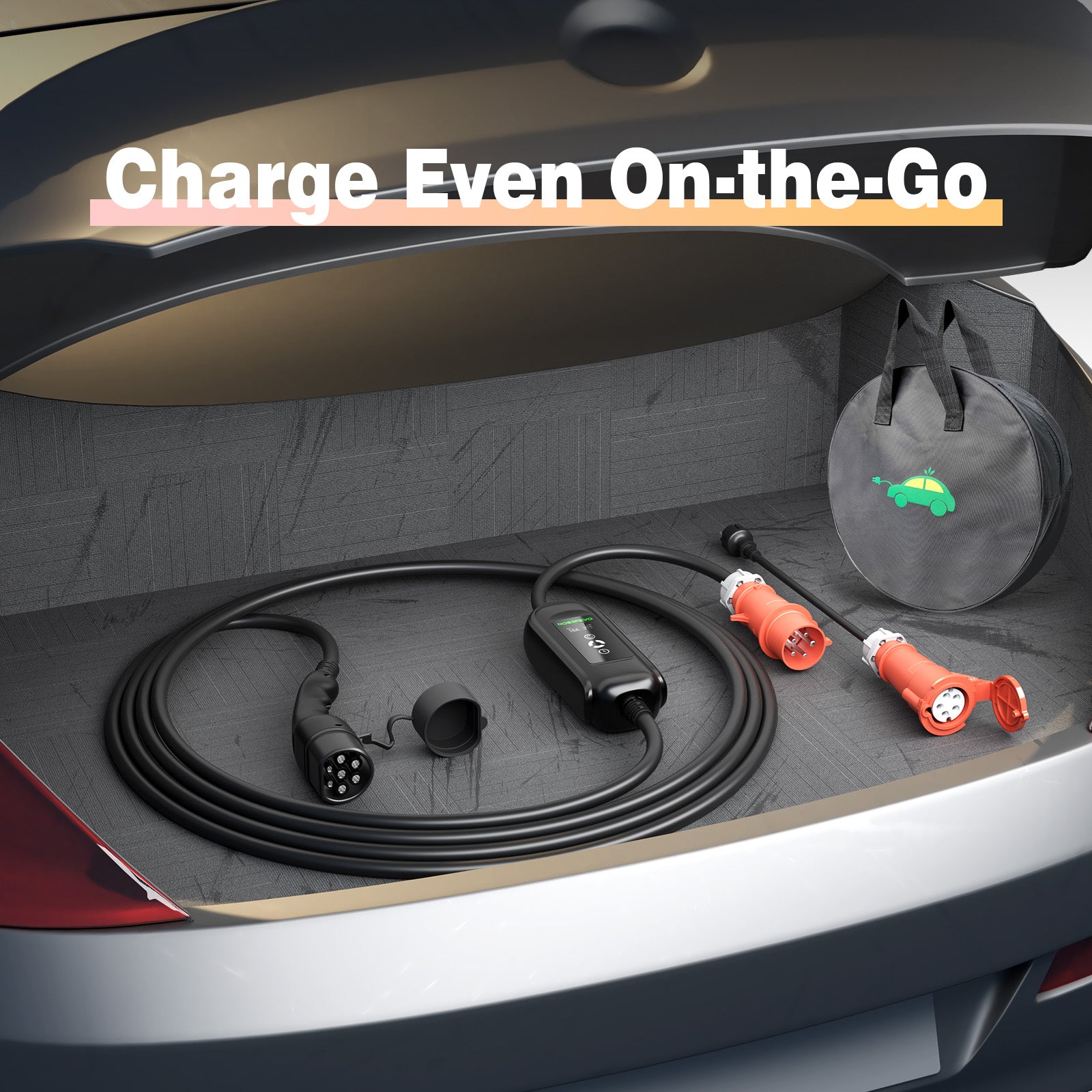 Noeifevo 11KW nabíječka autobaterií, Type2 to CEE16A EV Charger with Household Adapter , 5m/10/15m