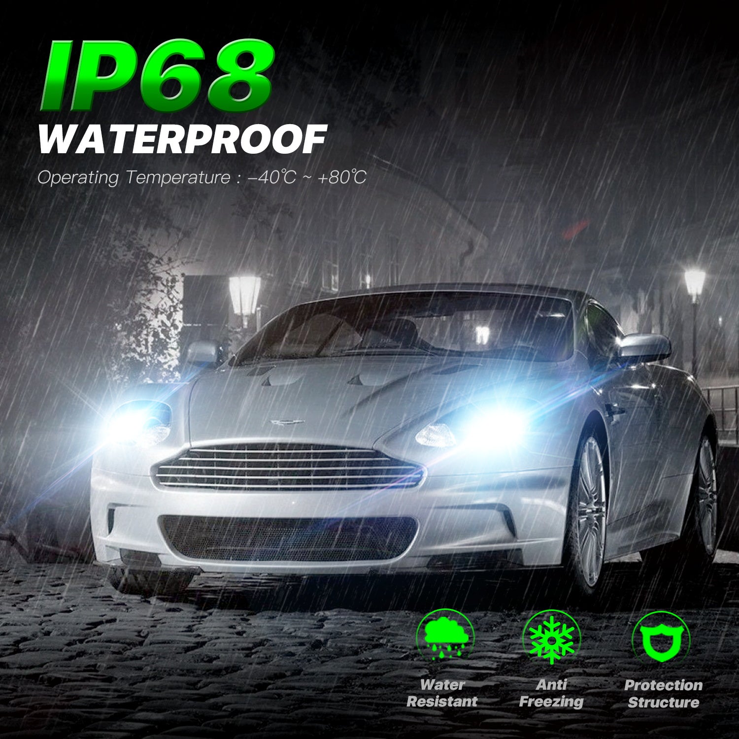 2 kpl 72W 16000LM Lumen Auton Ajovalopolttimo, H1 H3 H7 H11 9006 9005 880 LED Polttimo