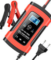 12V 6A Bil-Motorcykel Batterioplader, Intelligent Multifunktionel Reparation Batterioplader med Temperaturdetektion til Bly-Syre AGM Gel Dybcyklus Batterier.