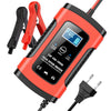 Carregador de Bateria 12V 6A para Carro e Motocicleta, Carregador Inteligente Multifuncional com Detecção de Temperatura para Baterias de Chumbo-Ácido AGM, Gel e Ciclo Profundo