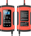 12V 6A Bil-Motorcykel Batterioplader, Intelligent Multifunktionel Reparation Batterioplader med Temperaturdetektion til Bly-Syre AGM Gel Dybcyklus Batterier.