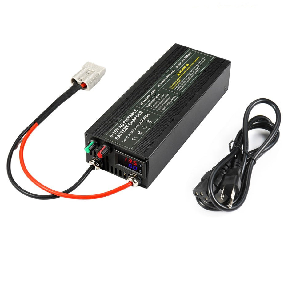 NOEIFEVO regolabile con tensione e corrente 0-15V 1-60A /85A Caricabatterie , compatibile con batterie al litio, LiFePO4 e piombo-acido da 3,7V 6V 12V