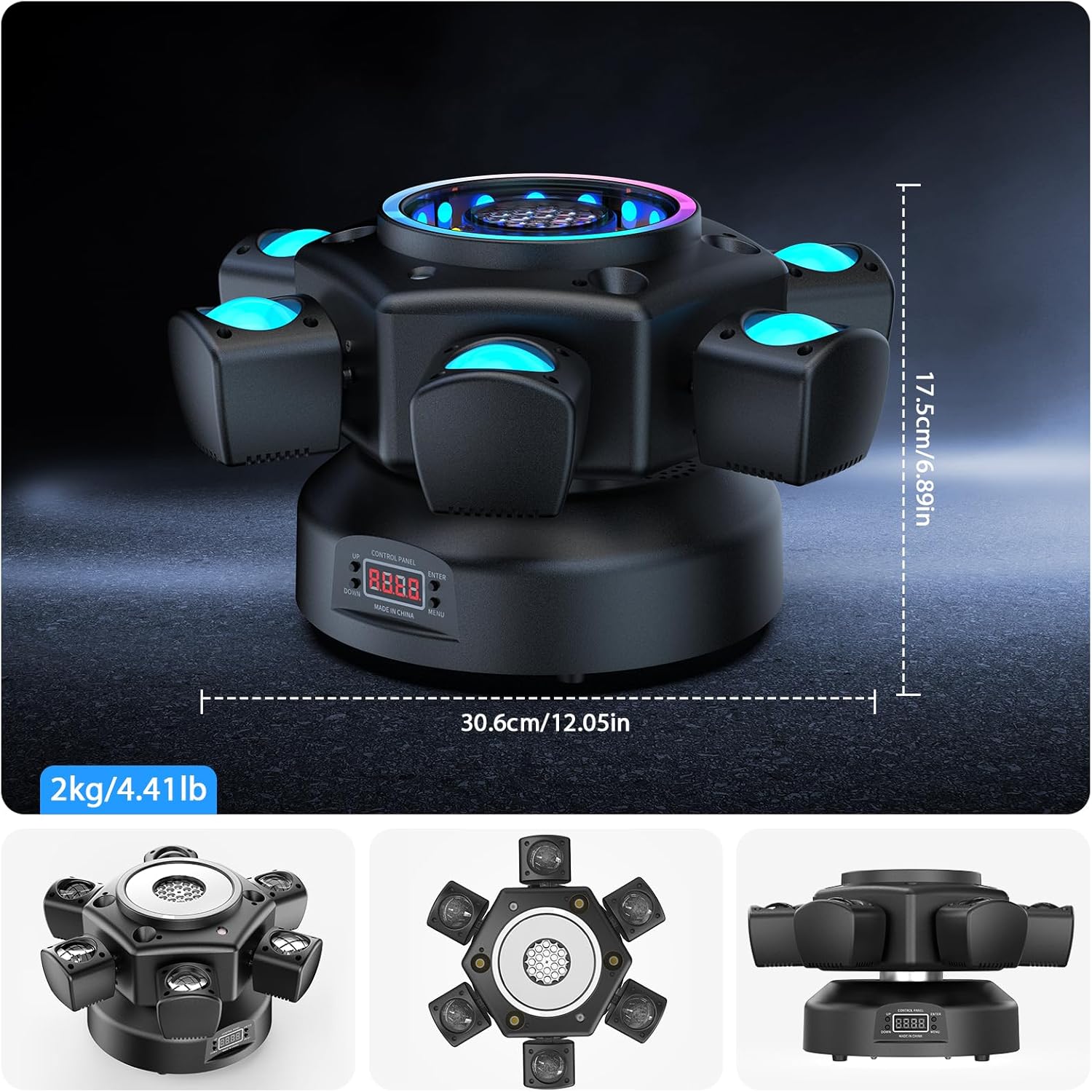 Moving Head discoljus, partyljus, 150W RGBW 26-kanals DMX scensljus med fjärrkontroll, gobo-beam-ljus för DJ, bar, födelsedag, klubb, bröllop, strålkastare