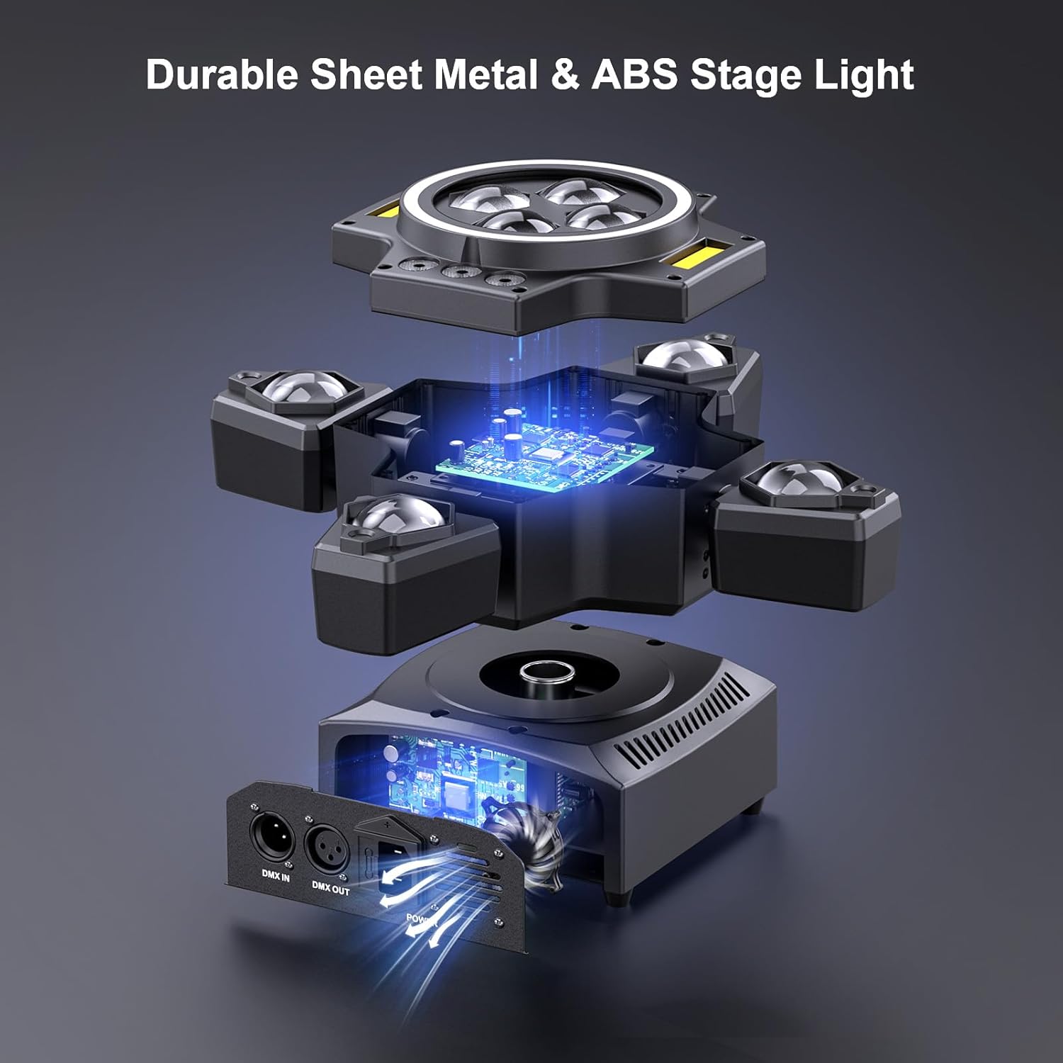 120W scenljus 4-i-1 RGBW moving head ljusteffekt laserstråle strålkastare festljus med fjärrkontroll för disco, DJ, bar, födelsedagsfest