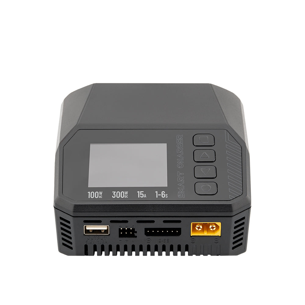 M6AC Cargador Inteligente de Doble Canal, 100W AC/300W DC, Cargador de Balance de 15A para Baterías LiPo, LiHV, LiFe, Lion, NiMh, Pb, con Pantalla IPS LCD de 2,0