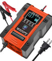 12V 6A / 24V 3A Nabíječka autobaterií a motobaterií, inteligentní multifunkční opravná nabíječka s detekcí teploty pro olověné, AGM, gelové, hlubokocyklové, lithiové a LiFePO4 baterie.