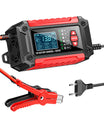 2-in-1-Autobatterieladegerät und -tester, 12V-Blei-Säure-AGM-LiFePO4-Batterieladegerät, Fahrzeugladegerät, intelligenter Batterietester für Autos, LKWs, Motorräder, Rasenmäher