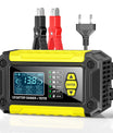 2-in-1-Autobatterieladegerät und -tester, 12V-Blei-Säure-AGM-LiFePO4-Batterieladegerät, Fahrzeugladegerät, intelligenter Batterietester für Autos, LKWs, Motorräder, Rasenmäher
