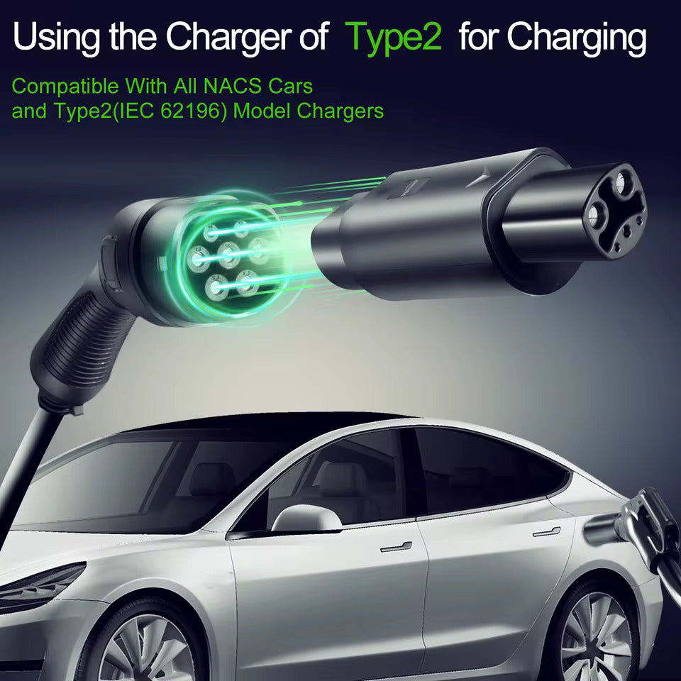 Adaptér NOEIFEVO Typ 2 pre Tesla, AC 7,2 kW 32A 220V, kompatibilný s Tesla Model S/X/3, pre AC Typ 2 nabíjačky pre elektrické vozidlá na nabíjanie vozidiel Tesla