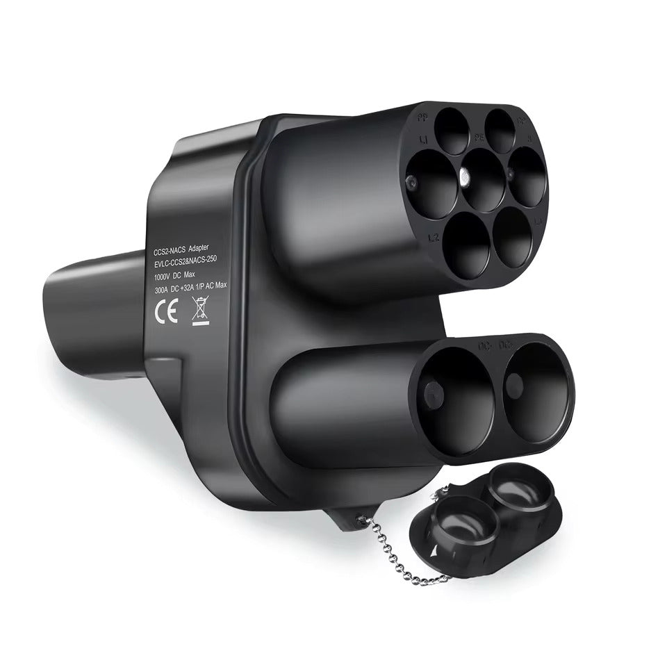 NOEIFEVO CCS2 og Typ 2 til Tesla NACS EV ladekabeladapter, AC 32A DC 400A, kompatibel med Tesla Model 3/X/Y, fremstillet i USA, CCS2-kombinationsadapter, understøtter CCS2- og Typ 2-ladere