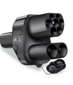 NOEIFEVO CCS2 og Typ 2 til Tesla NACS EV ladekabeladapter, AC 32A DC 400A, kompatibel med Tesla Model 3/X/Y, fremstillet i USA, CCS2-kombinationsadapter, understøtter CCS2- og Typ 2-ladere