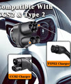NOEIFEVO CCS2 og Typ 2 til Tesla NACS EV ladekabeladapter, AC 32A DC 400A, kompatibel med Tesla Model 3/X/Y, fremstillet i USA, CCS2-kombinationsadapter, understøtter CCS2- og Typ 2-ladere