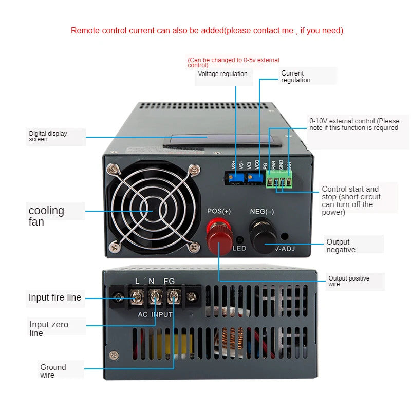 NOEIFEVO 90V 80V 60V 48V 36V 30V 15V, Instelbare spanning en stroom, universeel batterij-oplader, geschikt voor alle soorten lithium-LiPO-LiFePO4-loodaccu's