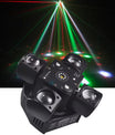 90W RGB LED Beam Moving Head Partylicht, Rot-Grüner Laser mit weißem Blitzlicht, DMX512 & Sound-to-Light Steuerung für DJ-Partys
