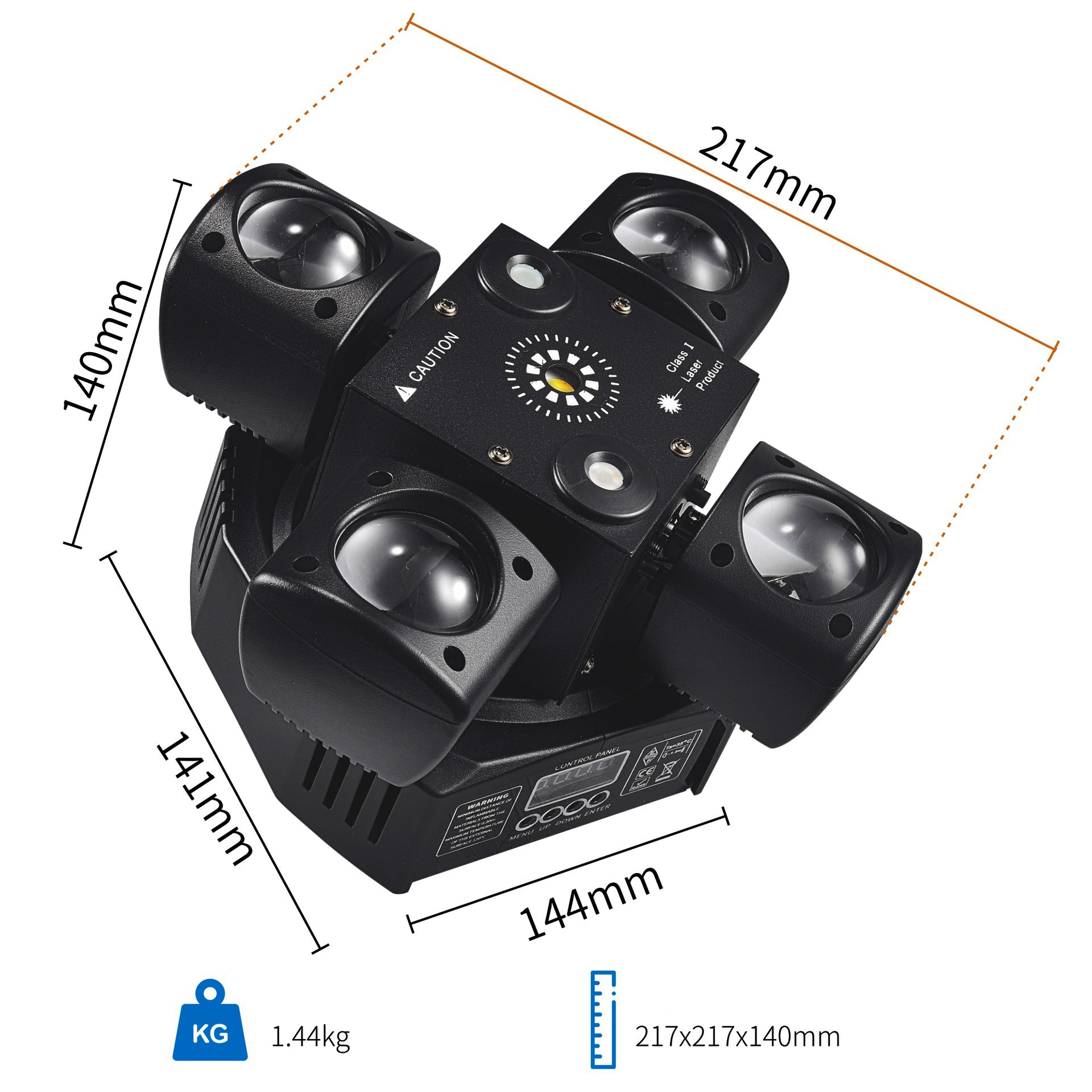 90W RGB LED Beam Moving Head Partylicht, Rot-Grüner Laser mit weißem Blitzlicht, DMX512 & Sound-to-Light Steuerung für DJ-Partys