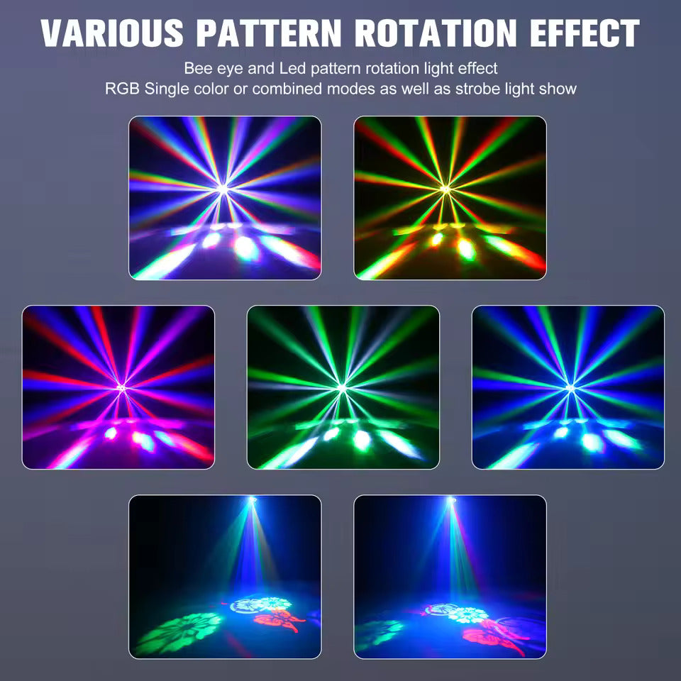 80W Partylicht 6-in-1 Bienenauge LED Bühnenstrahler, RGBW LED Strahleneffekte mit Stroboskop für DJ, Disco, Party, Hochzeit und Tanz