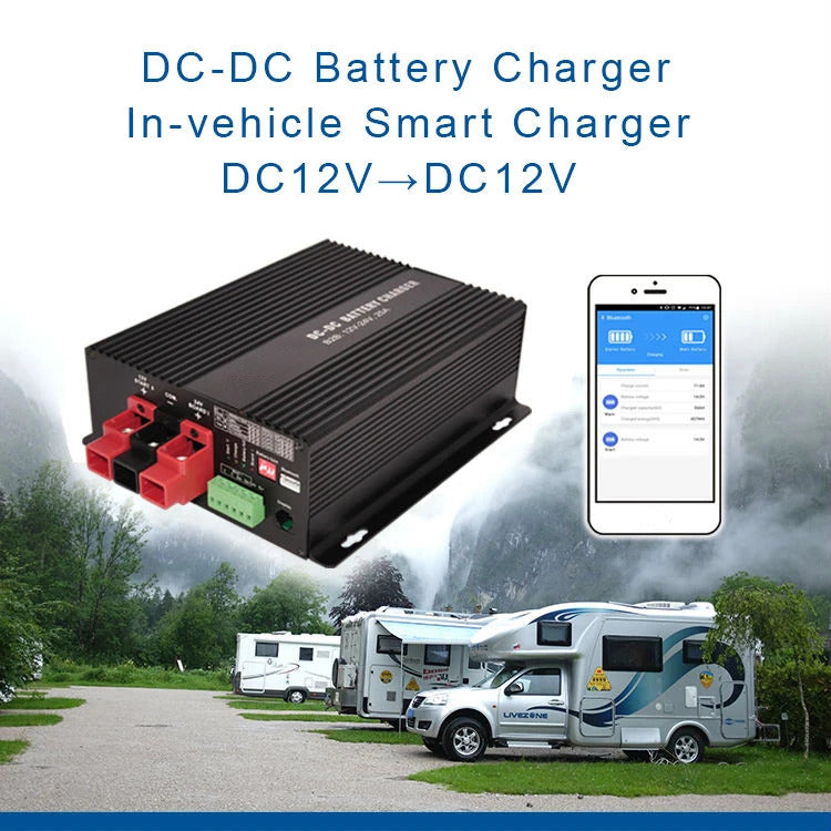 NOEIFEVO 12V 30A DC zu DC Smart-Ladegerät mit Booster, unterstützt Bluetooth-App, für LiFePO4-Akku, Lithium-Akku, Blei-Säure-AGM