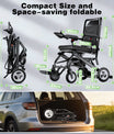 Elektrisk rullestol – 13.6kg, 300W motor, avtakbart litiumbatteri, elektromagnetisk brems, 100kg bæreevne, lett, sammenleggbar, ideell for reise og hverdag