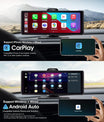 NOEIFEVO C200 10,26 Pollici Schermo CarPlay, Radio Auto Portatile Compatibile con Apple CarPlay e Android Auto, Schermo IPS Touch, Dashcam 4K, Telecamera Posteriore 1080P, Siri, Navigazione GPS, Bluetooth, MirrorLink, FM