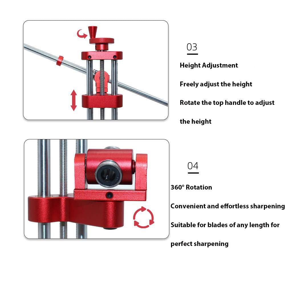 NOEIFEVO 360° Rotationsbar Flip-System för knivar med fast vinkel - Professionellt knivslipset med slipstenar - Verktyg för att hålla slipmaterial