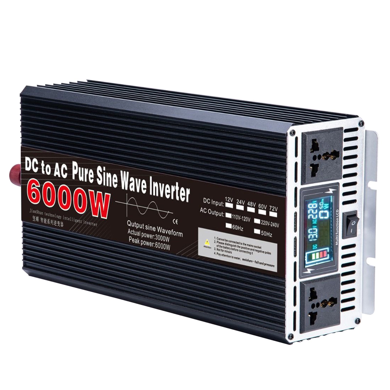 zuivere sinusgolfomvormer DC 12V naar AC110V 220V 3000W 4000W 5000W 6000W 8000W spanning Converter Power Converter zonne-omvormer